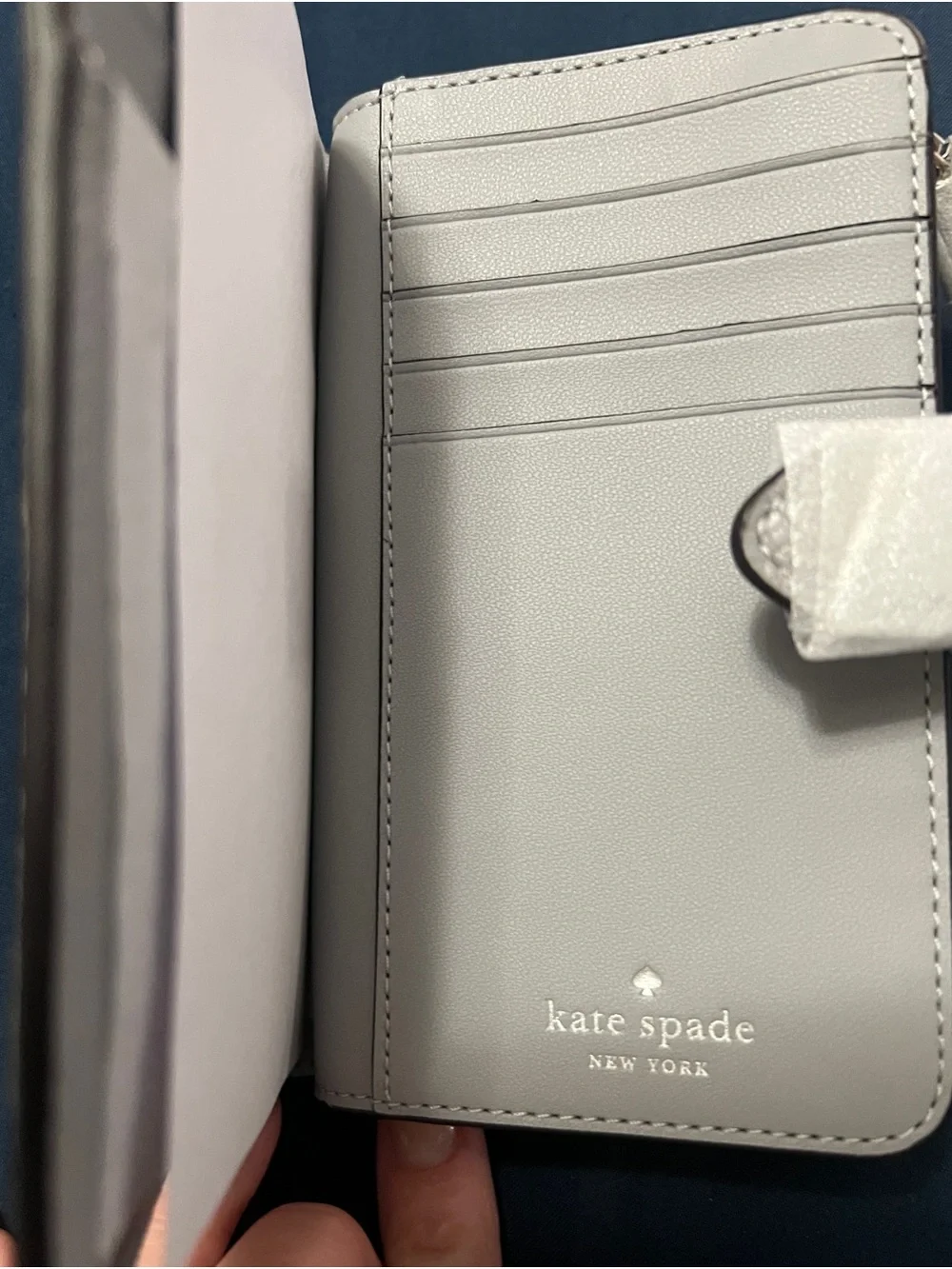 kate spade medium Pebbled Leather bi-fold Wallet - Picture 4 of 7